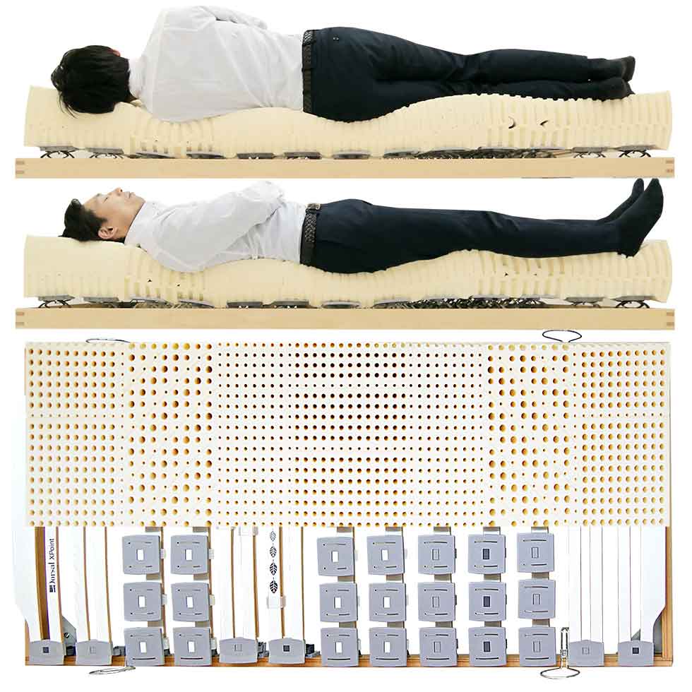 腰痛治るベッドとマットレス男性寝姿勢図,