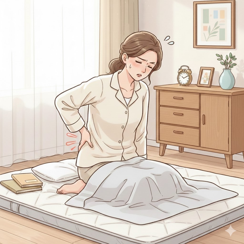 せんべい布団で寝ると腰痛い理由，