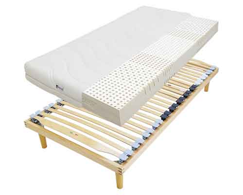 ウッドスプリングベッドとラテックスマットレスセットロングサイズベッド