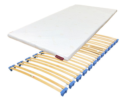 折りたたみウッドスプリングベッドとへたらない敷パッドセット