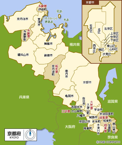 京都府市町村地図