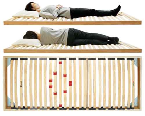 腰に良いウッドスプリングベッドに直接寝た姿身体のライン